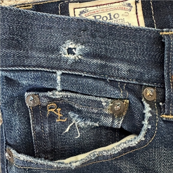 👖🪡 POLO RALPH LAUREN Tompkins Skinny Patch Jeans | Women’s Size 26 Distressed - Picture 5 of 8
